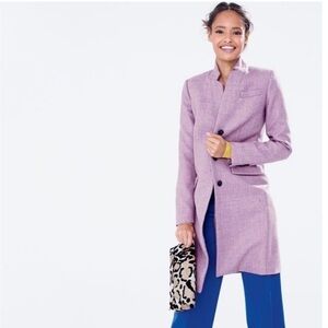 J.Crew Regent Topcoat coat Serge Wool Cotton Candy 4P